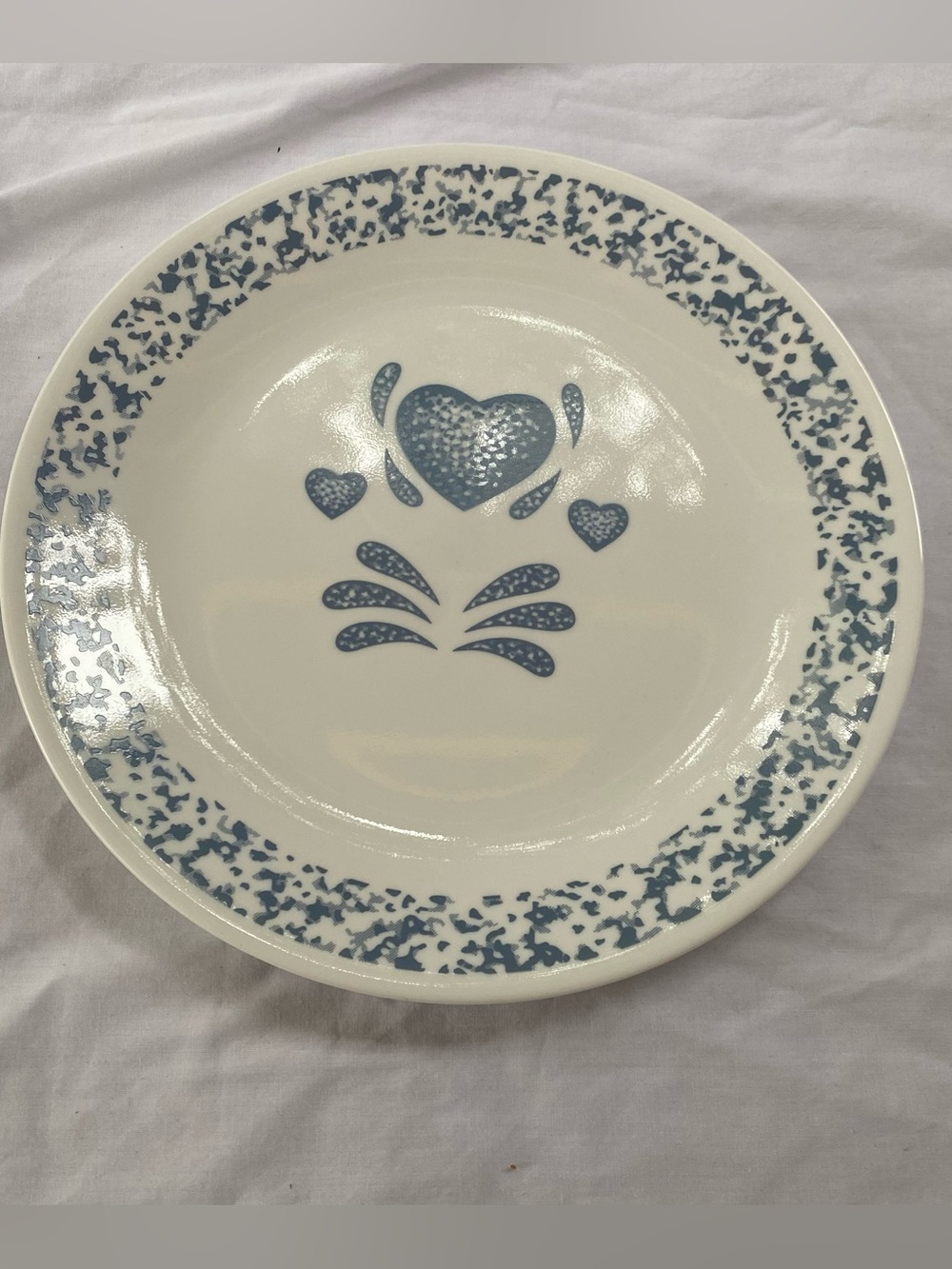 Vintage Corelle by Corning Blue Heart Dinner Plate – Made in USA Rare